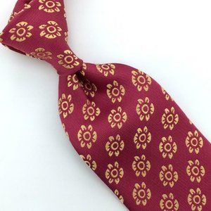 Charvet France Tie Pinkish-Red Gold Flower Woven Luxury Necktie Silk Ties L5 New